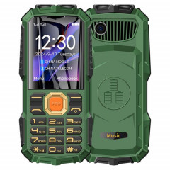 Téléphone robuste Q7+ 4G pour personnes âgées avec clavier, 1,77 pouces, 16 800 mAh, 21 touches, SOS, FM, réseau : 4G, double SIM (vert)